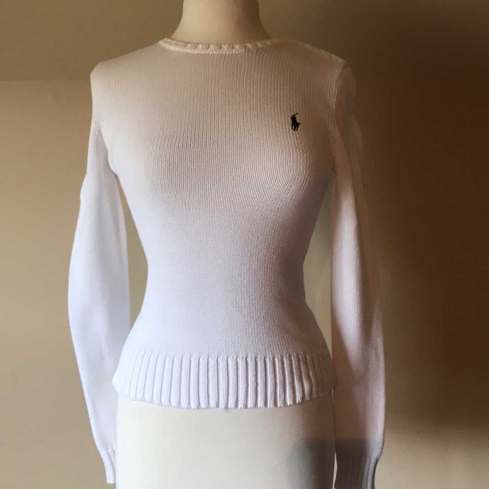Small white Ralph Lauren sweater.